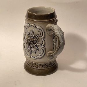 Original King Austria 702 1/2 Beer Stein Hand Painted-Hand Made Gold Gild